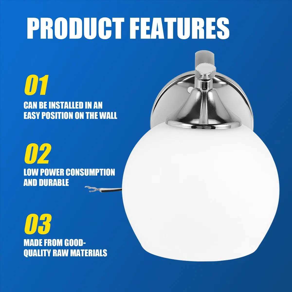 AA19 Modern Wall Sconce Luminary E27 Led Wall Lamp Reading Lamps Wall Mounted Modern Glass Sconces Bedside Reading Lamps