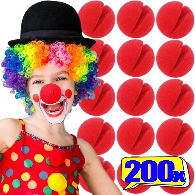 200/5 Uds bola roja espuma payaso nariz fiesta de Halloween Cosplay disfraz circo accesorios Festival maquillaje payaso nariz decoración de rendimiento