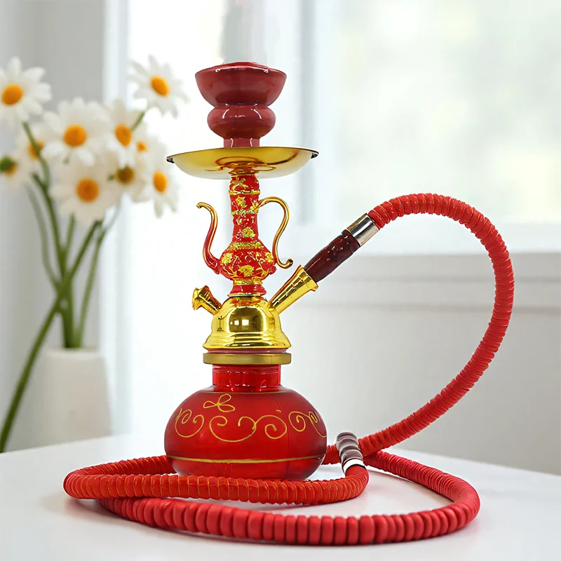 

Чайник, Черный Синий Желтый Красный, 9,8 дюйма \ 25 см Маленький, Одинарный \ Двойной Шланг 1 \ 2, Бар Кальян Полный Набор Курительная Трубка Кальян Набор, Стеклянная Ваза