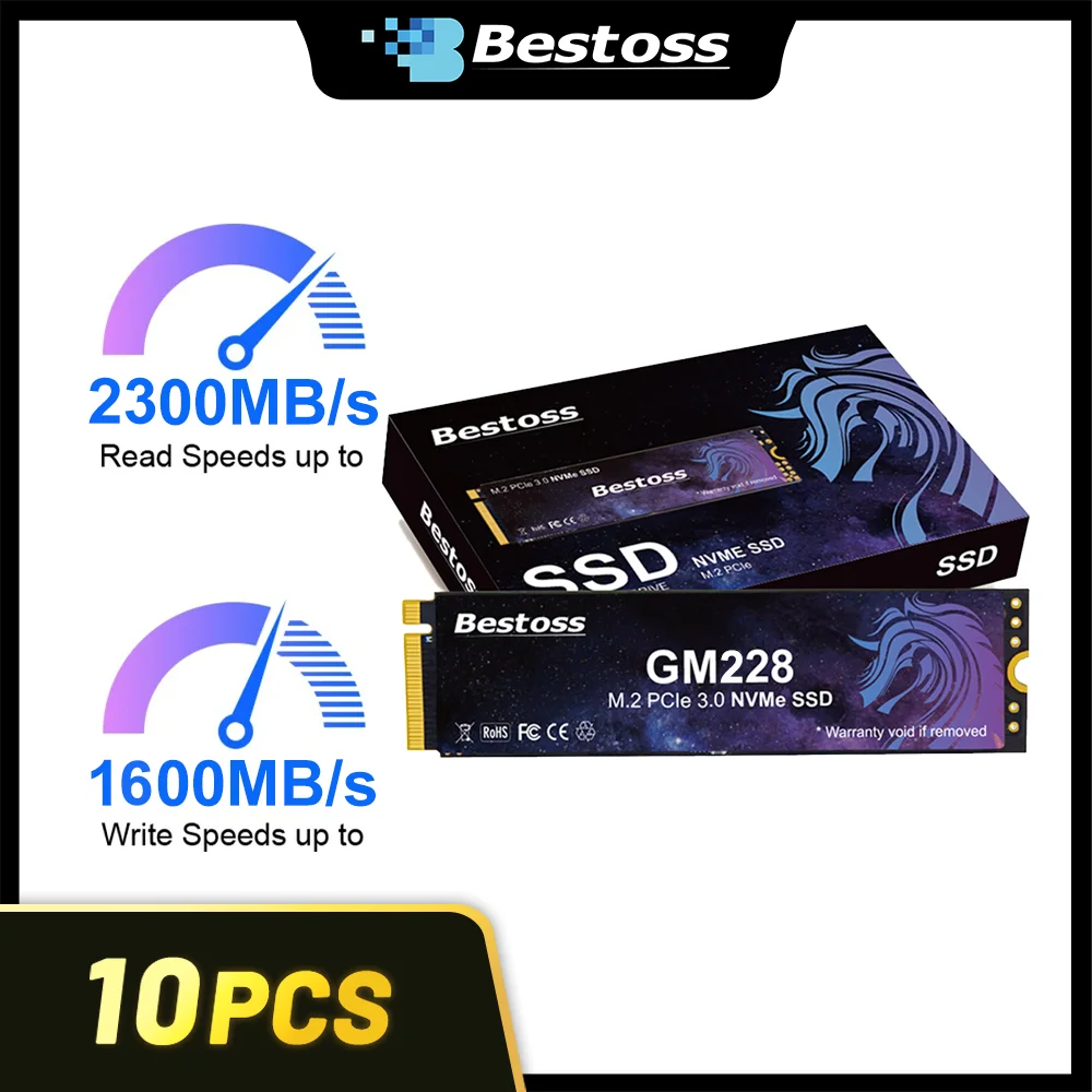 

Внутренний твердотельный накопитель Bestoss M2 Nvme, 128 ГБ, 256 ГБ, 512 ГБ, жесткий диск, SSD-накопитель X10 шт.
