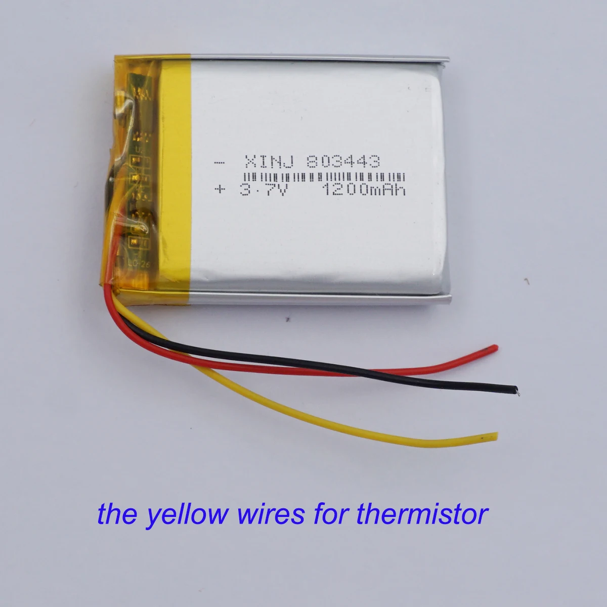 3.7V 1200mAh 4.4Wh Thermistor 3 Wires Rechargeable Li Lipo Battery 803443 For GPS Camer Music Player Bluetooth Speaker LED Light