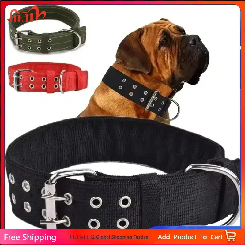 

Nylon Solid Dog Collar Unisex for Small Medium Large Dogs - Teddy Keji Pitbull Bulldog Beagle - Adjustable Comfortable Pet Acces