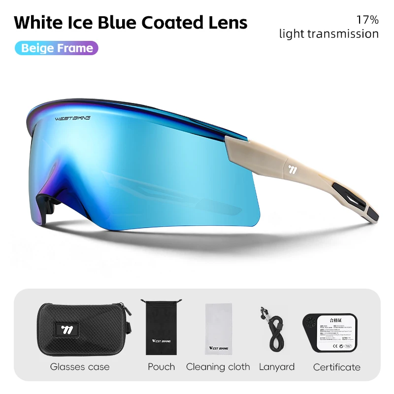 WEST BIKING Aero Beak TR90 Rahmen Radfahrbrille UV400 Kratzfest Beschlagfrei Leichte Sportsonnenbrille für Outdoor-Wanderungen