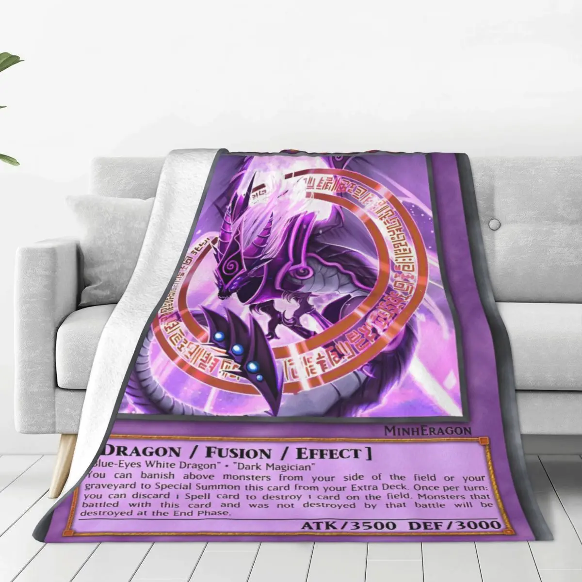 Anime Yu Gi Oh Card Blanket Cover Dragon Game Cartoon Wool Throw Blankets Airplane Travel Decoration Soft Warm Bedspreads