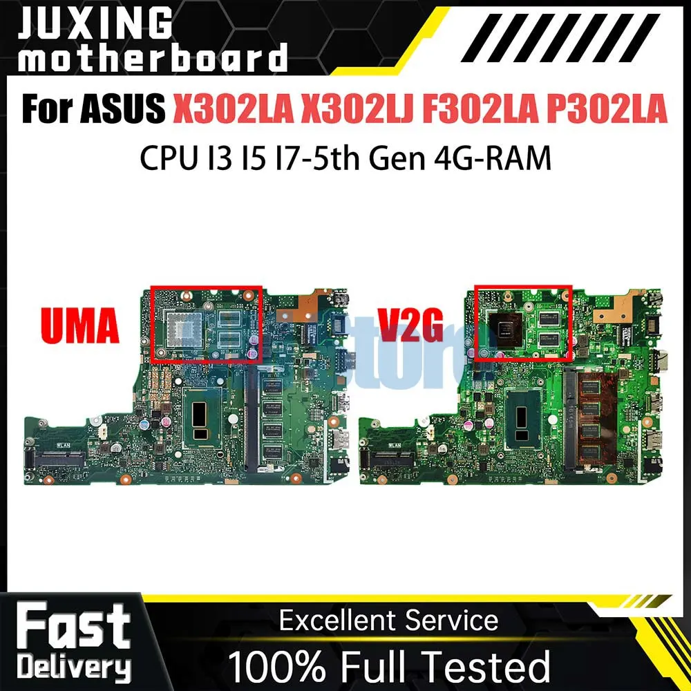 

UX302L Notebook Mainboard For ASUS UX302LA UX302LG UX302LNB UX302 Laptop Motherboard CPU i3 i5 i7 4th Gen 2GB 4GB RAM V2G