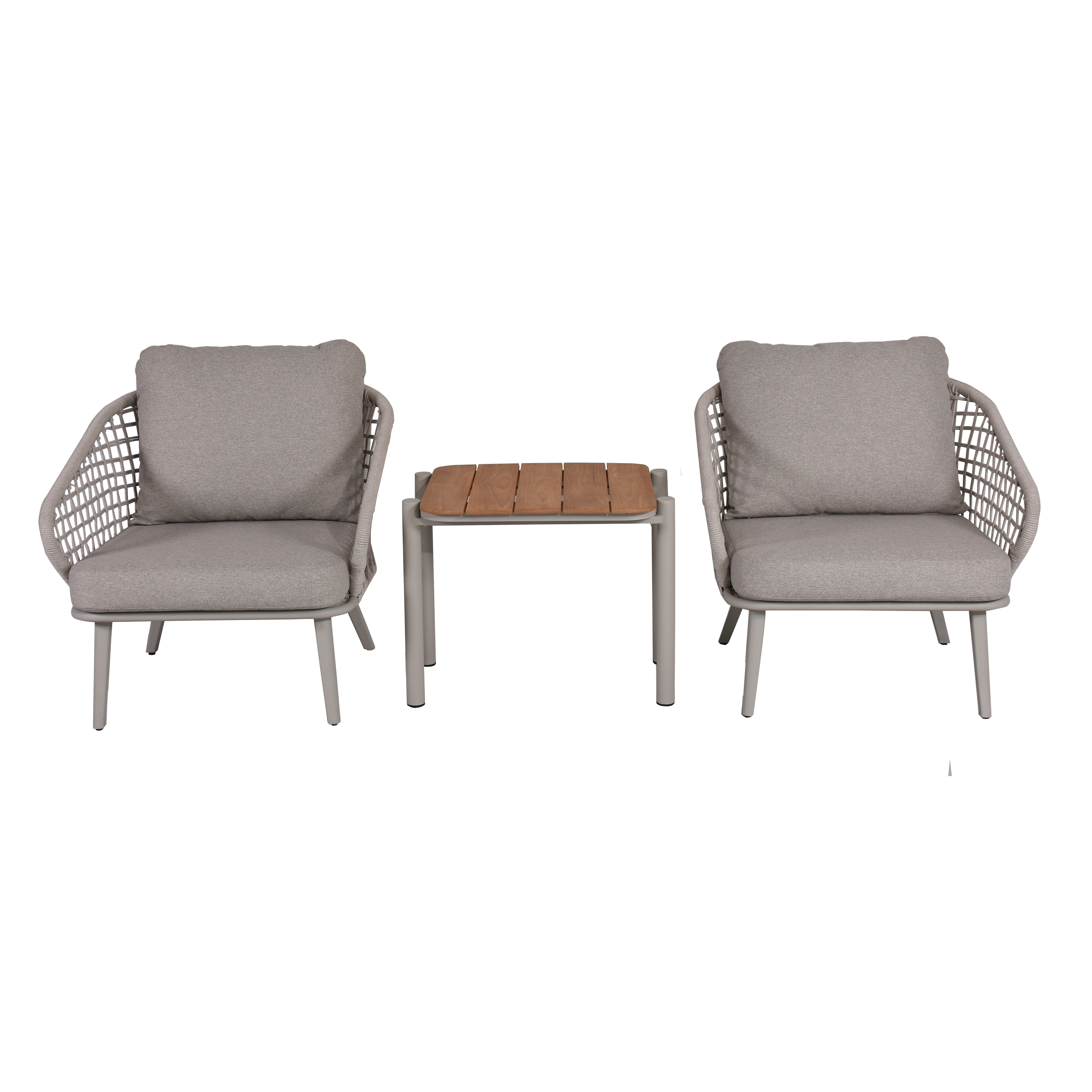 

Modern 3-Piece Aluminum Bistro Set for Outdoor Garden Patio Balcony with Sofa Chair and Coffee Table Balcony Balcony