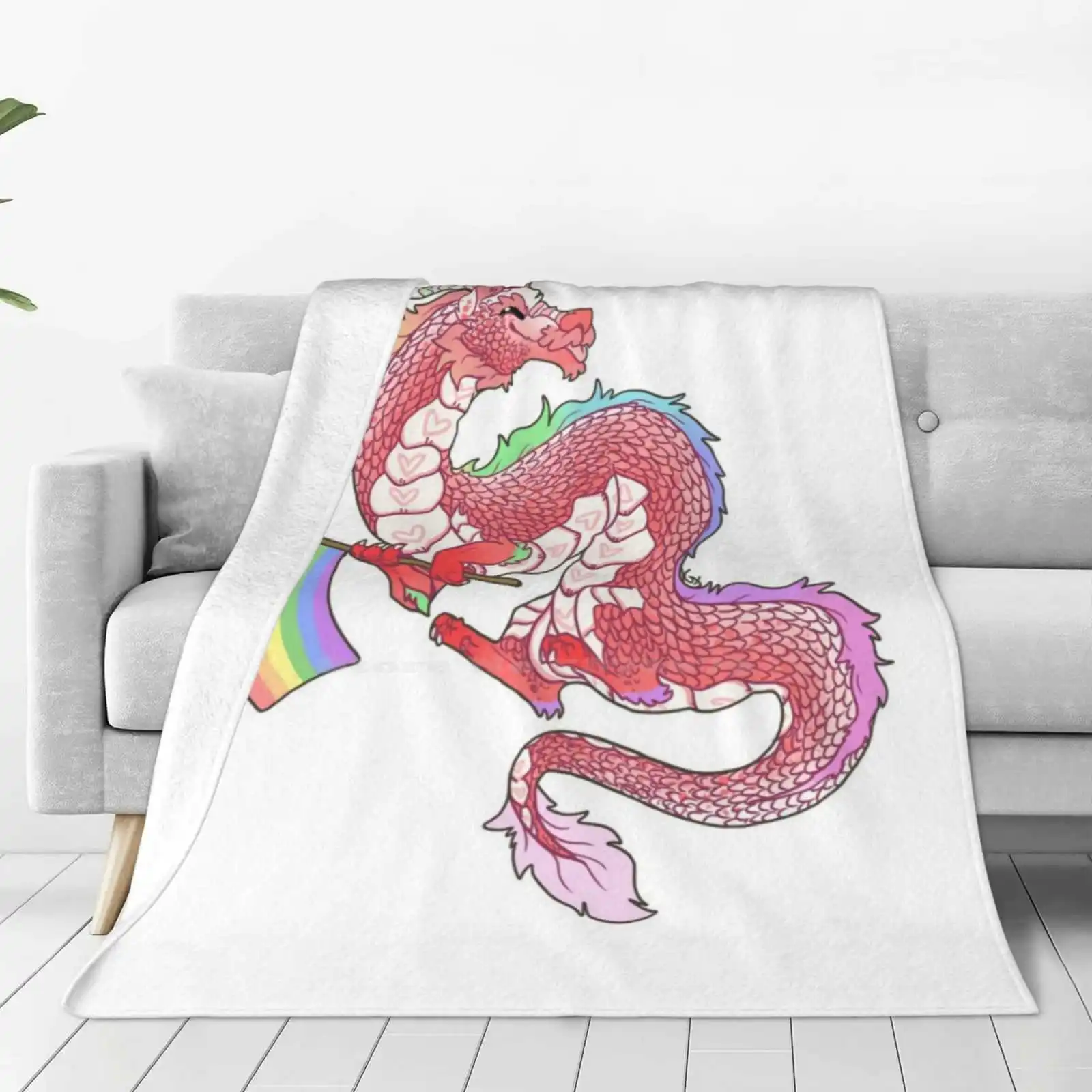 Gay Pride Eastern Dragon-Pastel. Soft Warm Throw Blanket Dragon Pride Gay Pastel Sexuality Sexualities Lgbtqia