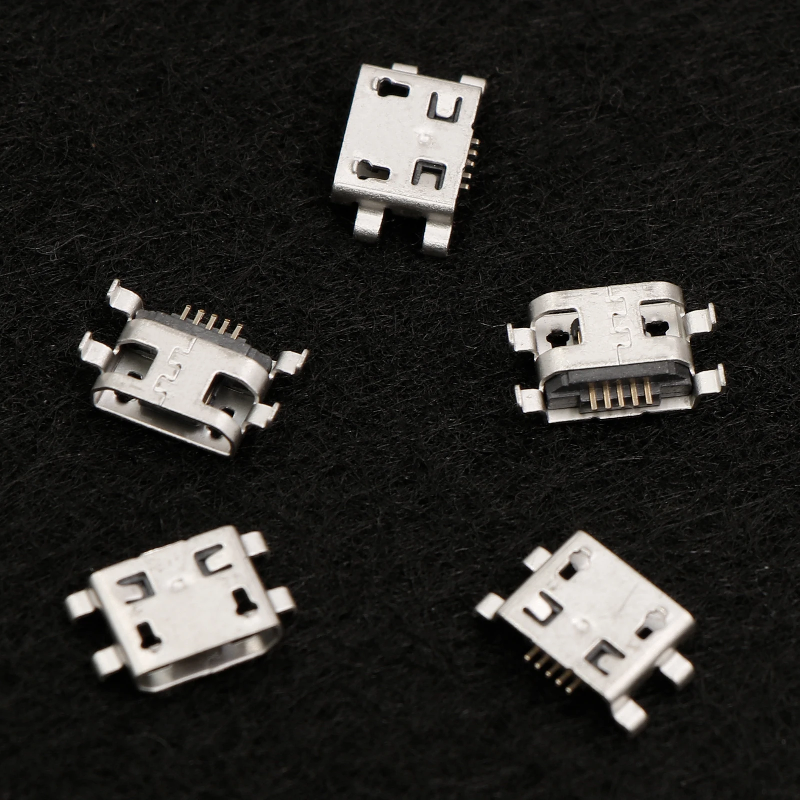 50/60Pcs 5 Pin SMT Socket Connector Micro USB Type B Female Placement 12 Models SMD DIP Socket Connector for PCB DIY Charging