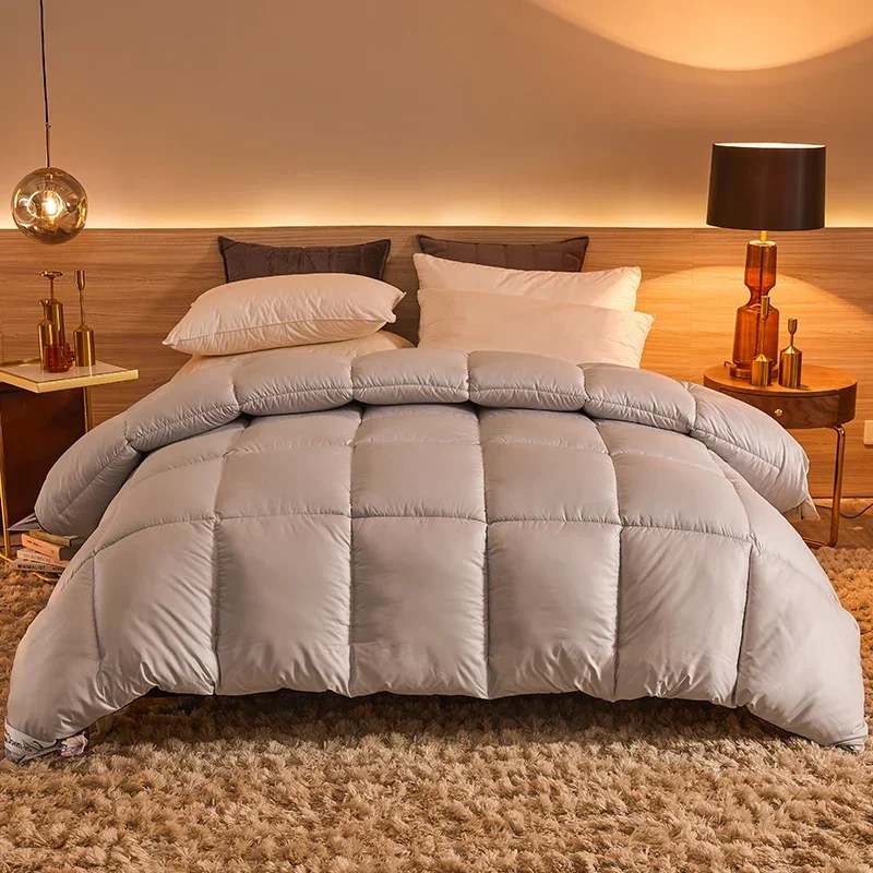 95% Goose Down Duvet Comforter Quilted Perfect Comfort Double Single Size Winter Thick Blanket Solid Color Bedclothes Duvet