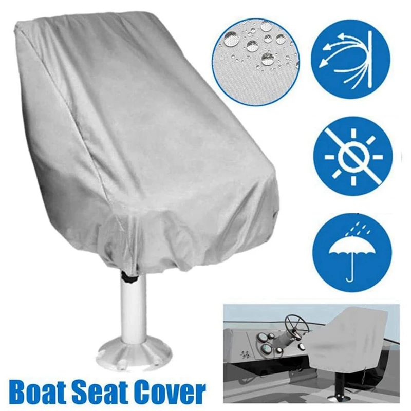 6X Boat Seat Cover, Outdoor Waterproof Pontoon Captain Boat Bench Chair Seat Cover, Chair Protective Covers