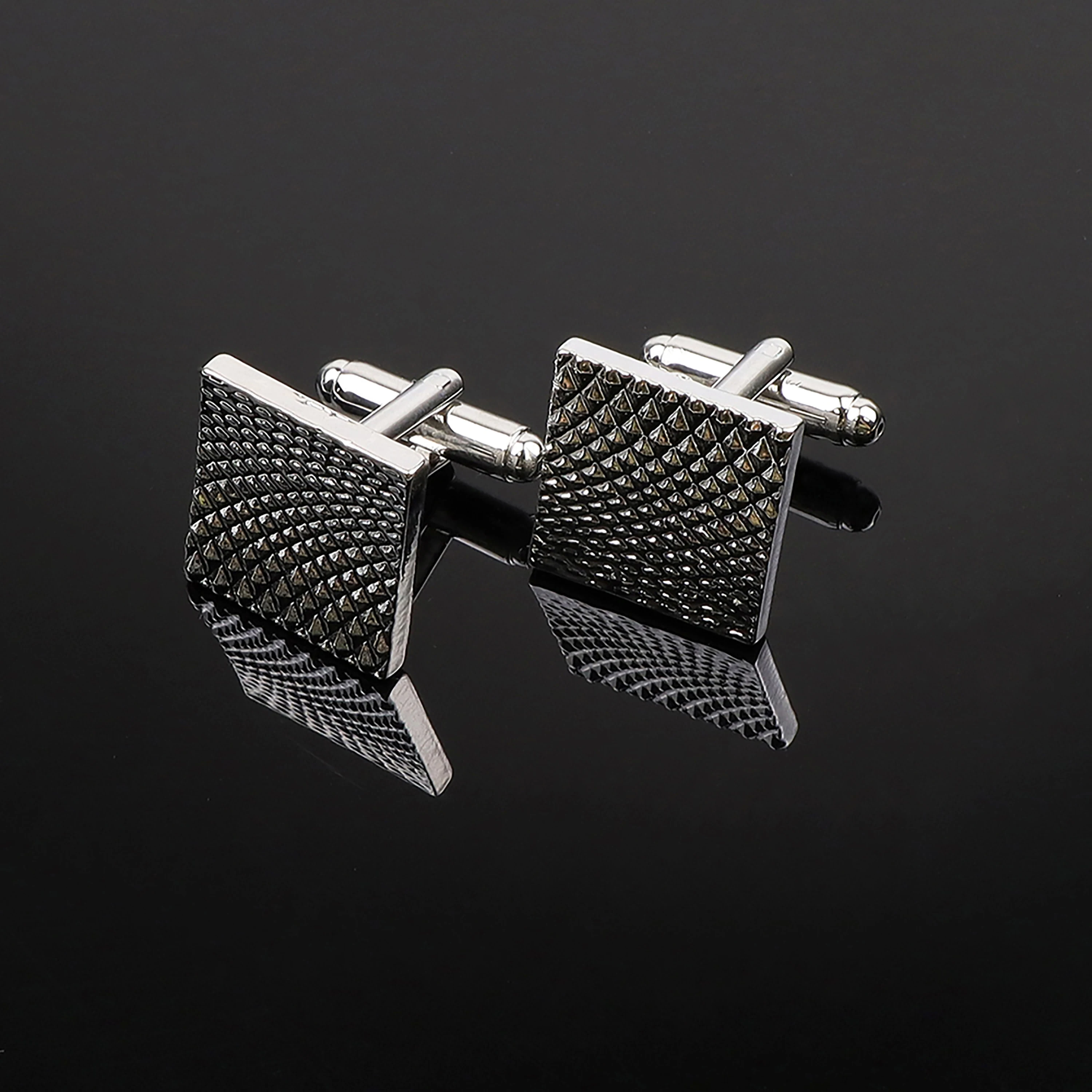 Classic Square Round Mens Cufflinks High Quality Black Gold Silver Color Glossy Suit Cuff Links Wedding Party Shirts Accessories