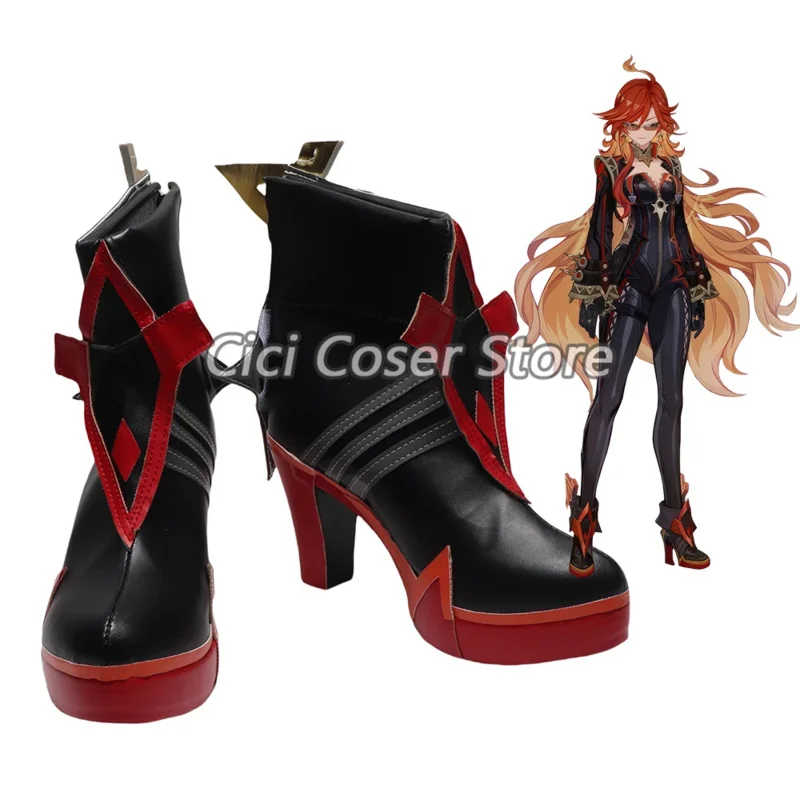 게임 Genshin Impact Mavuika 코스프레 신발 Pyro Archon 맞춤형 남성 여성 할로윈 파티 카니발 역할 놀이 복장 신발