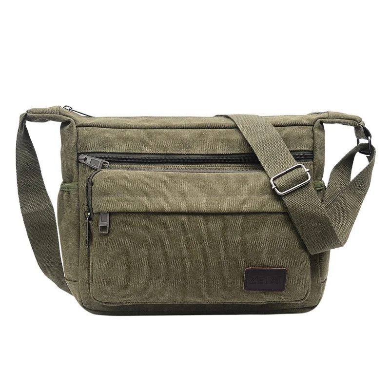 

Korean Version Men's Canvas Shoulder Bag Large-capacity Multi-function Diagonal Outdoor Sports and Leisure Vintage