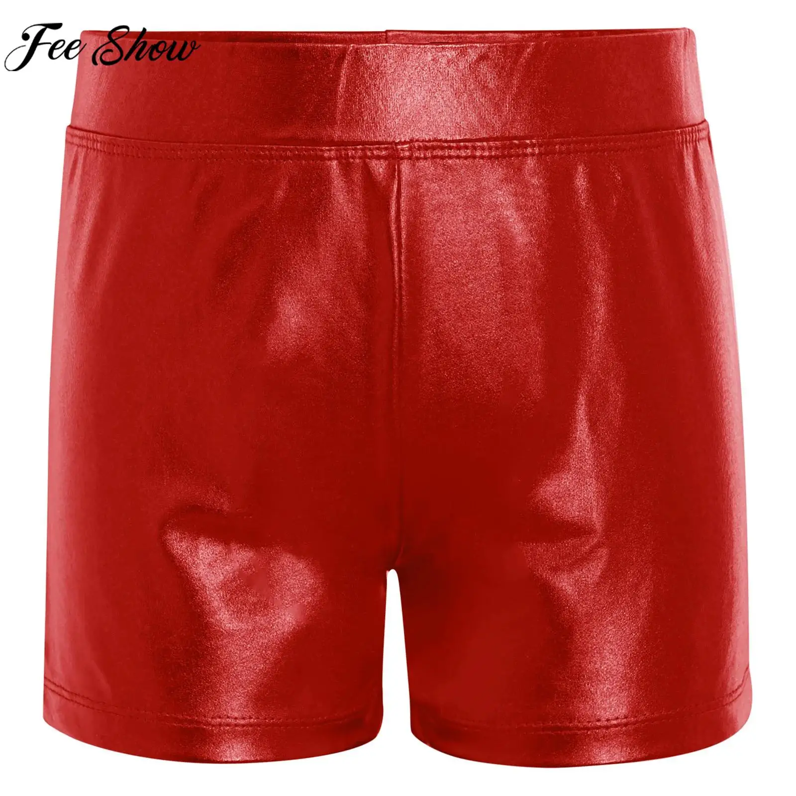 

Детские блестящие шорты с эффектом металлик для девочек в стиле хип-хоп, джазовые танцевальные шорты для балета, гимнастики, йоги, спортивные штаны для тренировок, шорты с эластичным поясом