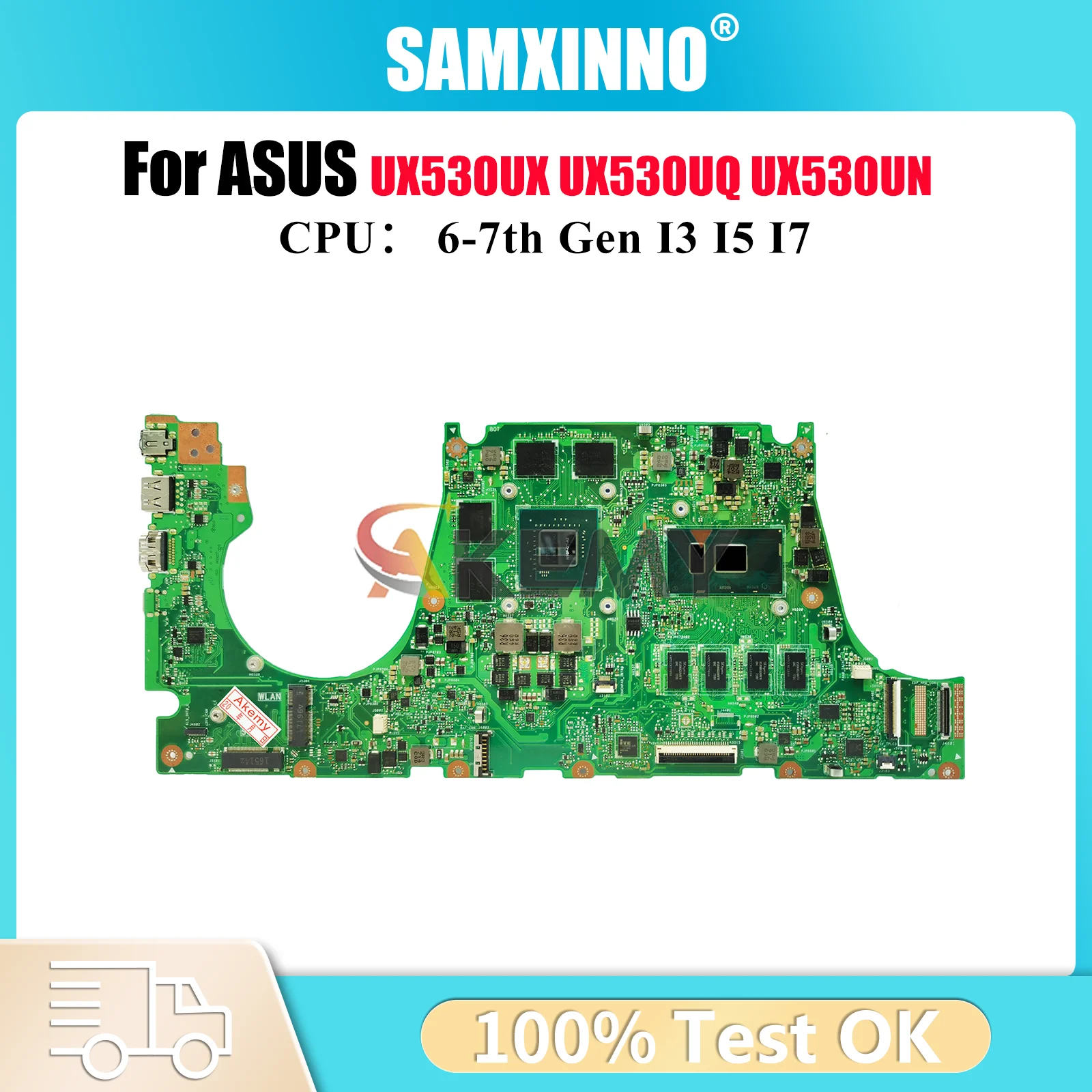 

UX530UQ Материнская плата для ноутбука ASUS ZenBook U5100U UX530UN UX530UR UX530UQ UX530UX UX530U RX530U BX530U Материнская плата I3 I5 I7 CPU