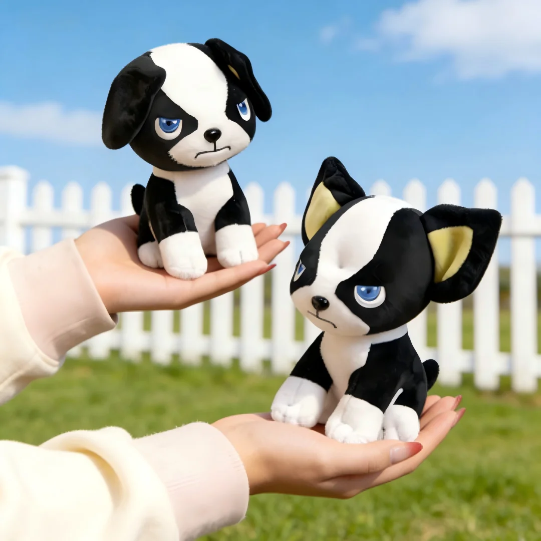 

Плюшевая кукла-щенок Golden Spirit, 14 см, черно-белая, в стиле аниме, для мальчиков и девочек, подарок на день рождения