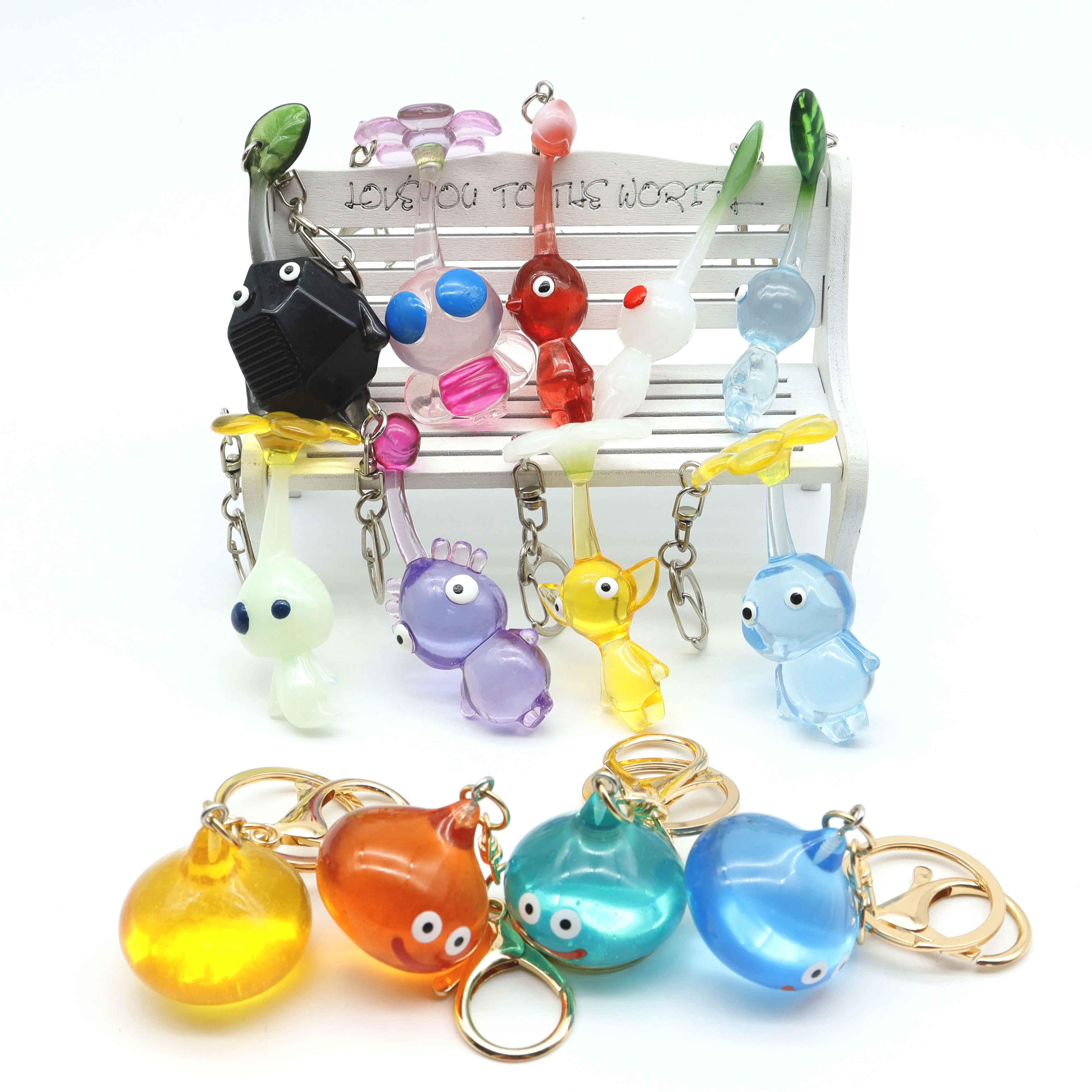 Bandai PIKMIN Nintendo Game Characters Action Figures Model Key Backpack Pendant Gashapon Ball Collectibles Official Genuine