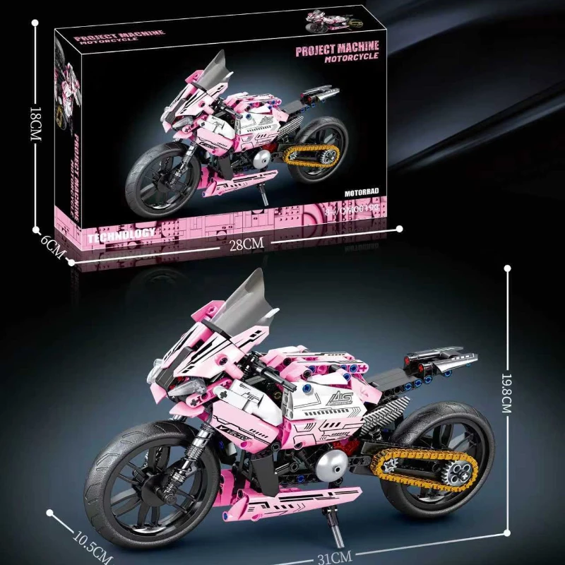 2025 اللبنات التقنية الصغيرة سباق السيارات الرياضة سرعة دراجة نارية نموذج مدينة الميكانيكية سوبر الطوب لغز لعب الكبار هدية