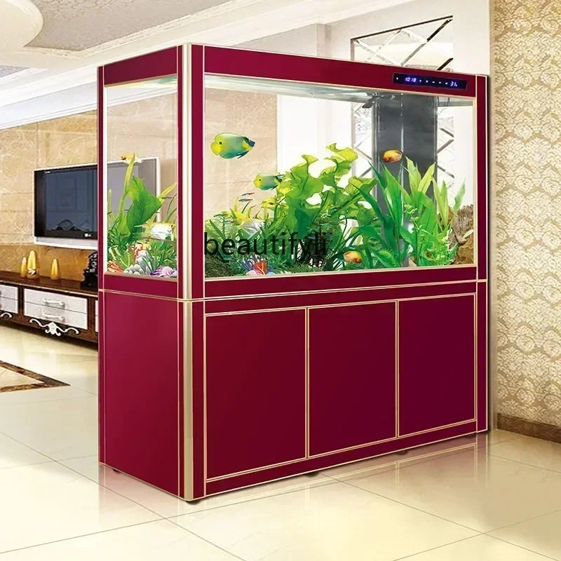NV XS Large Glass Fish Tank Rectangular Living Room Floor Mute Aquarium Screen Ecological Change Water W