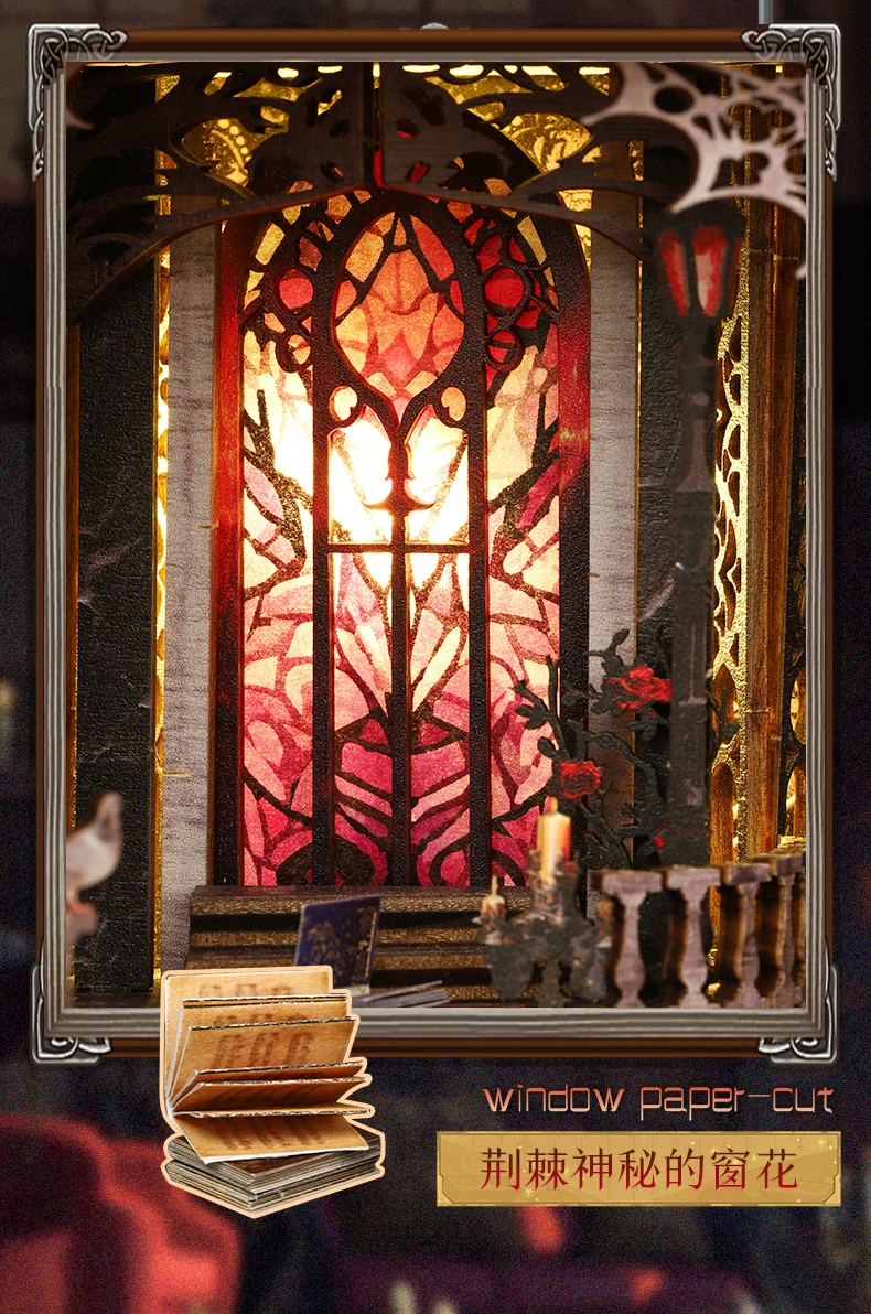 DIY Book Nook Kit Wooden Mini Doll House 3D Puzzle Model Building Bookshelf Booknook Home Decor Toys For Xmas Birthday Gifts