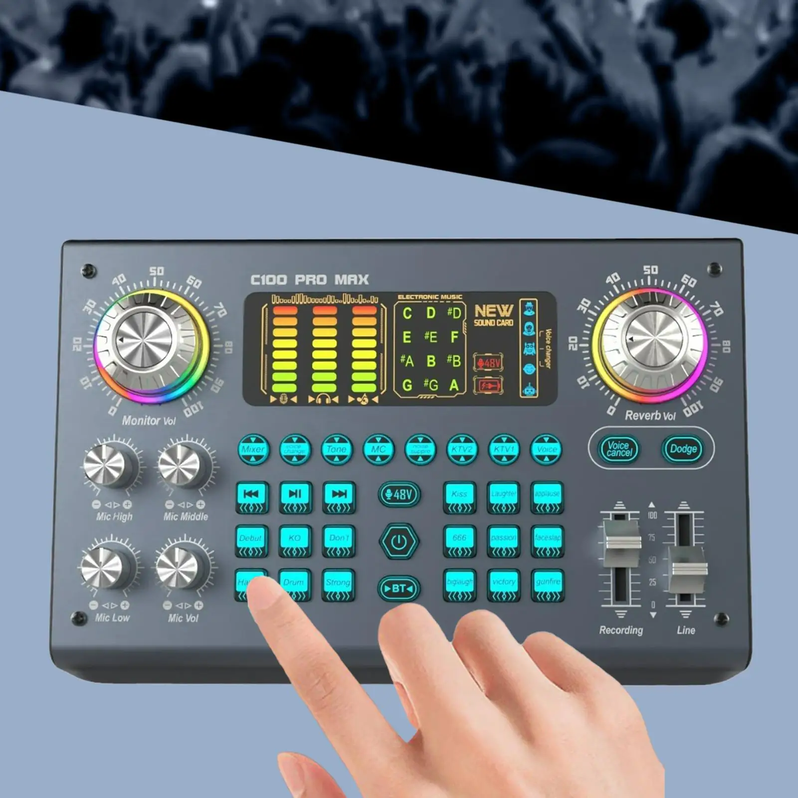 

Легкий голосовой преобразователь звуковой карты для пения, игровой прямой трансляции