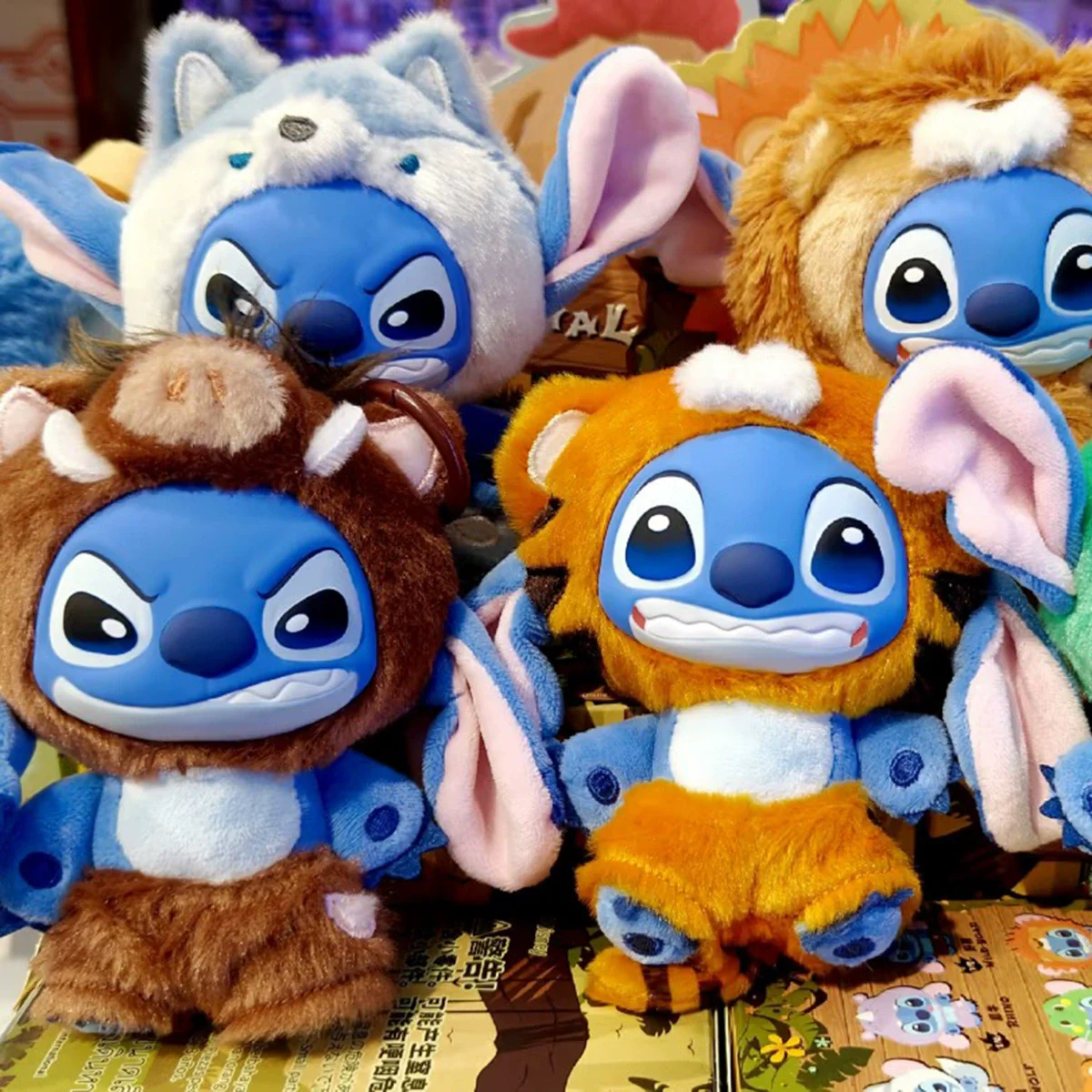 HOT SALE Stitch Wild Animal Series Vinyl Blind Box Bag Pendant Cute Plush Doll Mystery Box Toy Kids Surprise Birthday Gift view 5
