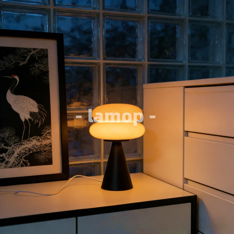 Atmospheric Egg‑Tart Glass Lamp Creative Night Light for Bedroom Bedside and Living Room Decor Bauhaus Vintage‑Style Lamp - view 5