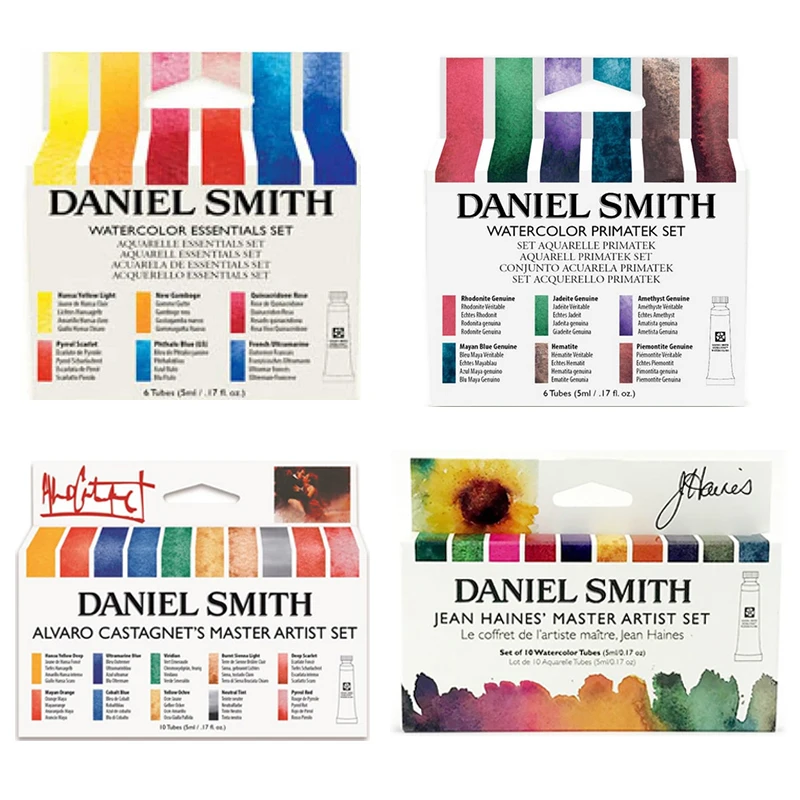 daniel smith artista pintura aquarela 10 cores 5ml cor mineral alvaro jean sabio mestre conjunto brush suprimentos de arte profissional 01