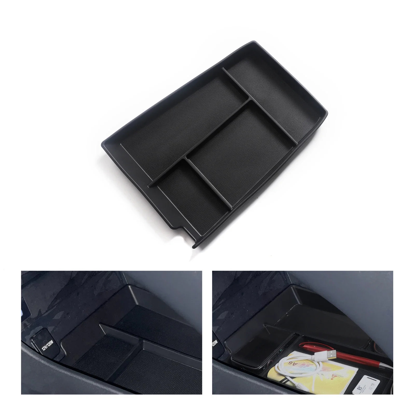 for Toyota Bz4x 2022 2023 2024 for Subaru Solterra Center Console Lower Layer Storage Box Accessories Central Tray Organizers