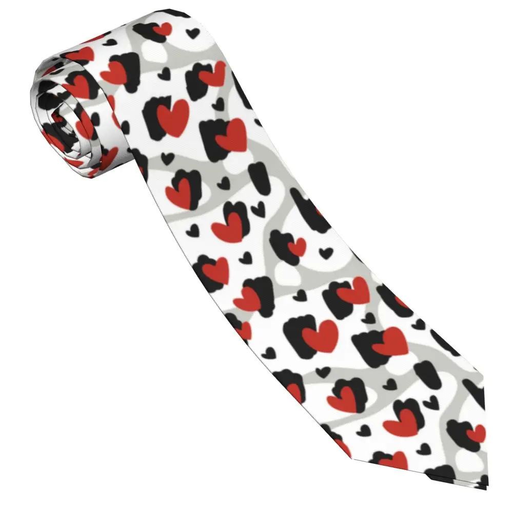 Valentines Love Heart Pattern Necktie Men Casual Polyester 8 cm Wide Neck Ties for Men Accessories Wedding Party