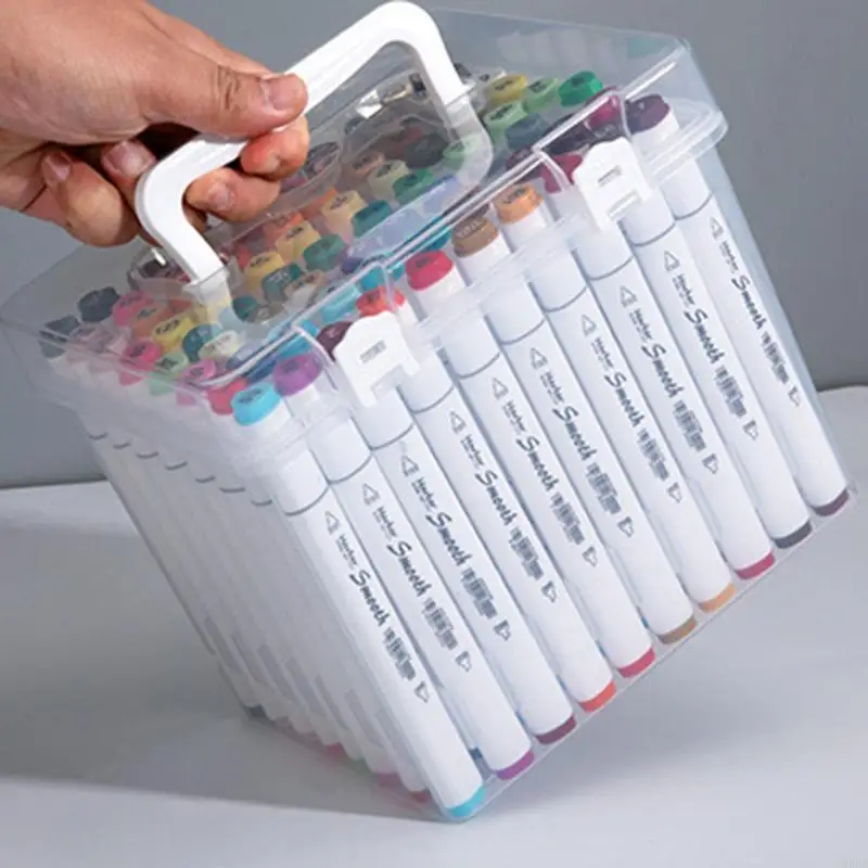 Multi-functional Marker Pen for Case Clear Plastic Colored Marker Holder Portable Brush Pen for Case for Kid