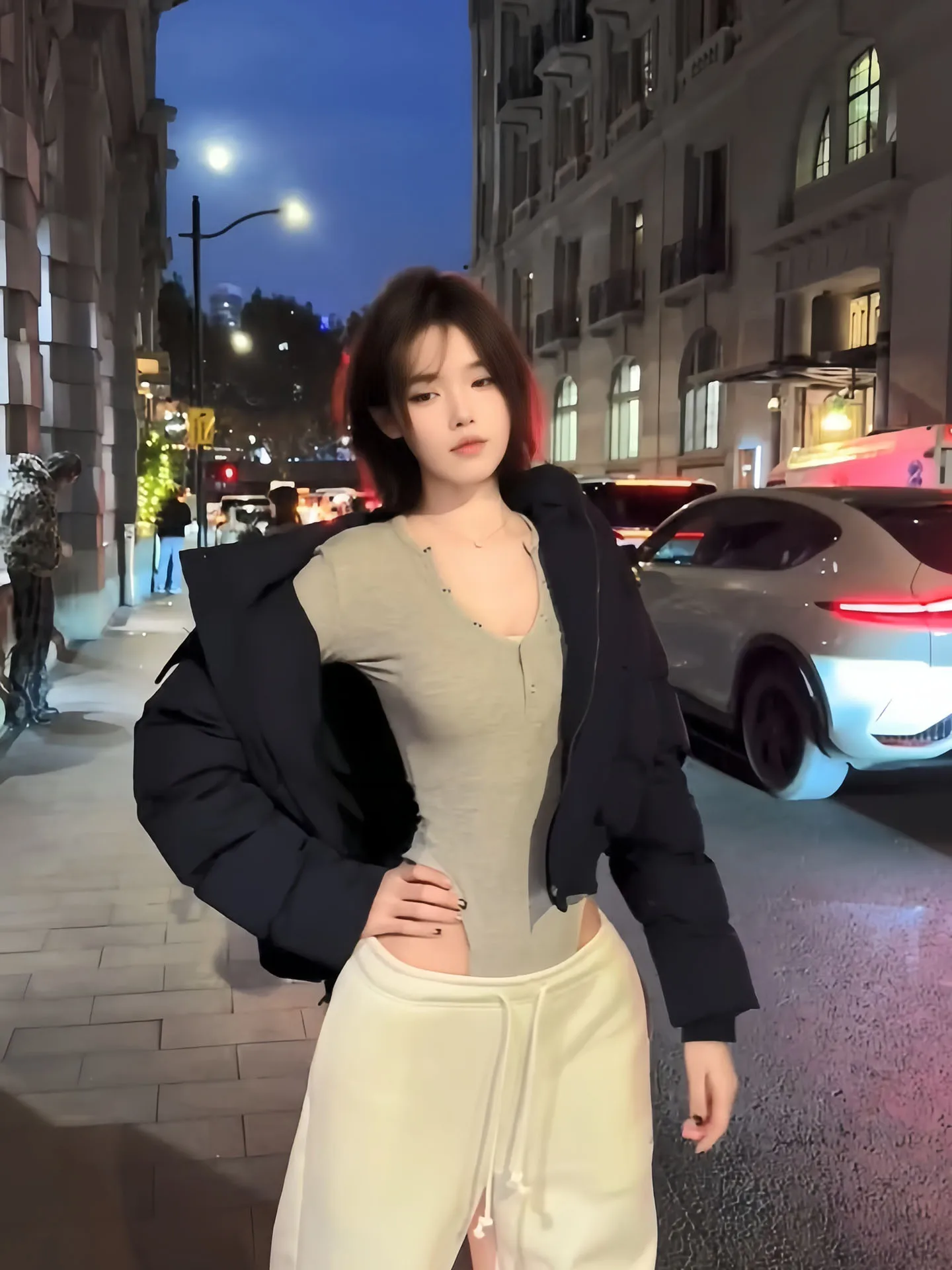 Sexy American Sle Long Sve Bodysuit Women's Autumn Winter Slimming Button up Base Layer T-irt Top High Waist orts