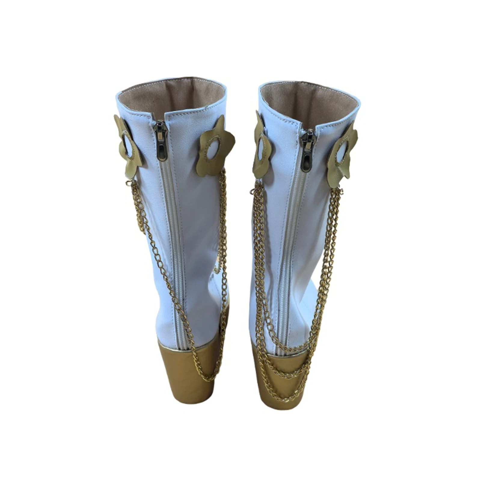 Mira cosplay sapatos femininos botas brancas halloween carnaval festa rpg adereços