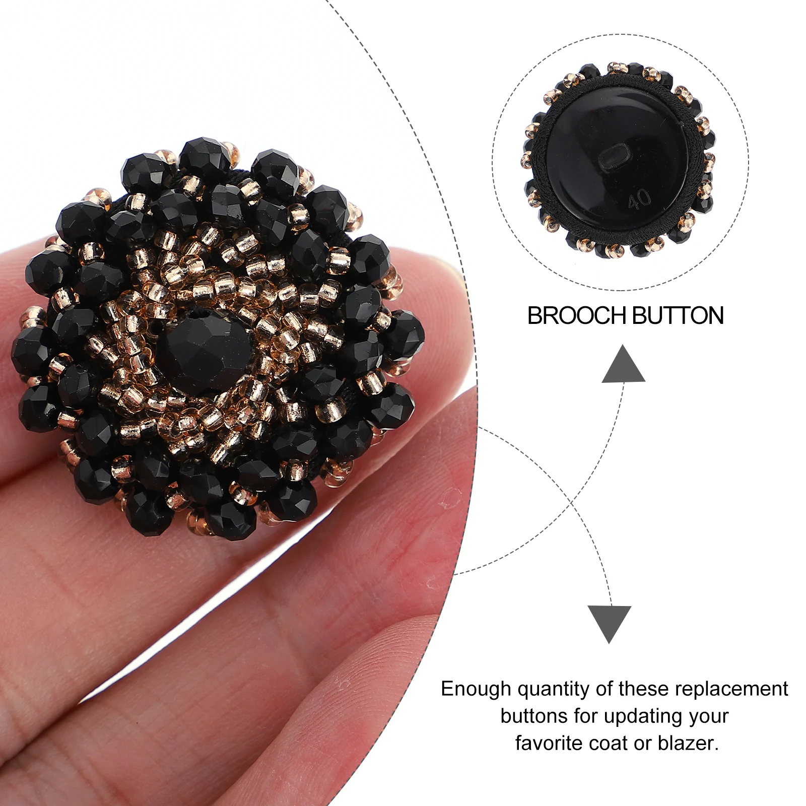 

2Pcs Decorative Buttons Metal Sewing Upholstery Sofa DIY Crafts Vintage Design Coat Replacement Rhinestone Sewing Buttons