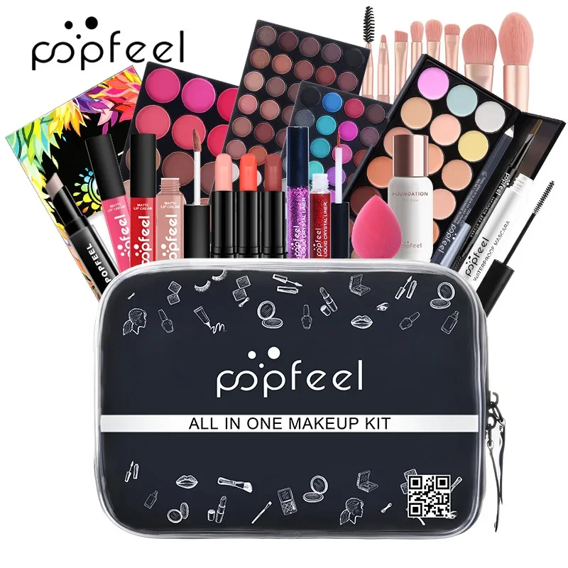 Best-Selling Popfeel Makeup Kit Full Set All in One Eyeshadow Eyeliner Lipstick Foundation Luxe Sets Gifts for Women Cosmetics