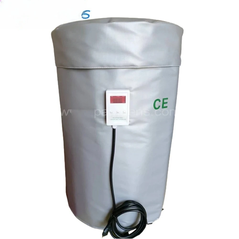 Flame Retardant Heavy-duty 55 Gallon Drum Heater Blanket with Top Cover and Adjustable Thermostat and Overheat Protection