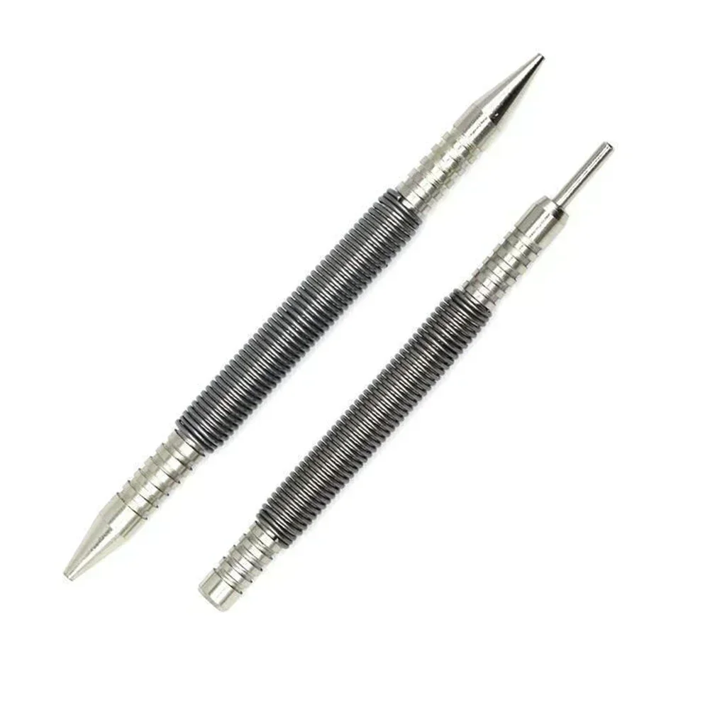 Spring Center Punch Hammerless Dual Head Nail Setter Spring Loaded High Carbon Steel Nail Punch Door Hinge Pin Remover Tool