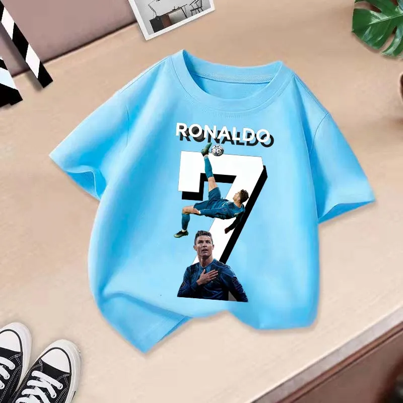 CR7 Cristiano Ronaldo Kids T-shirts Cartoon Clothes Shorts Sleeve Tee Football Star Printed Boutique Casual Tops Apparel Gifts