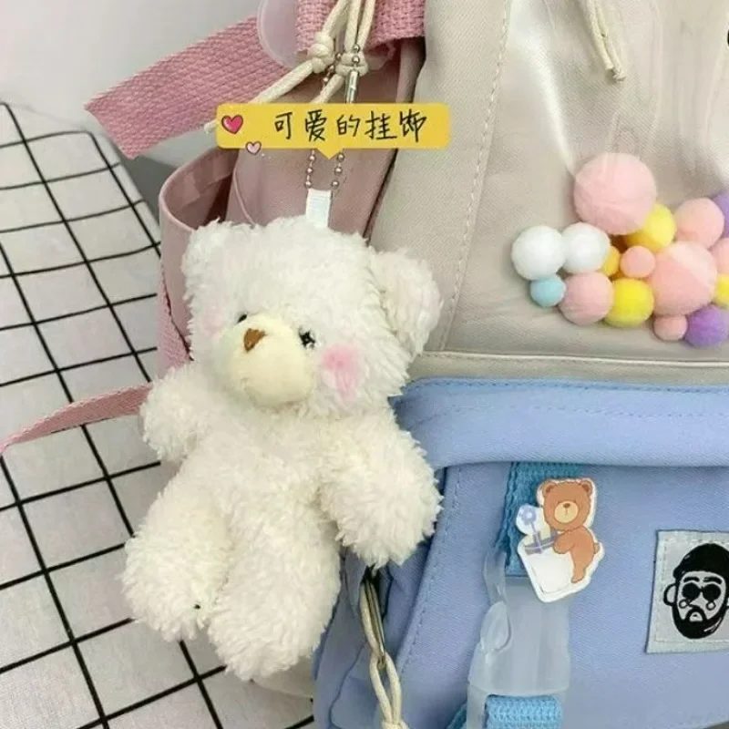 Lovely Blush Bear Keychain Cute Cartoon Rabbite Bunny Animal Plush Dolls Key Chains Women Girls Bag Pendant Car Keyring Gifts