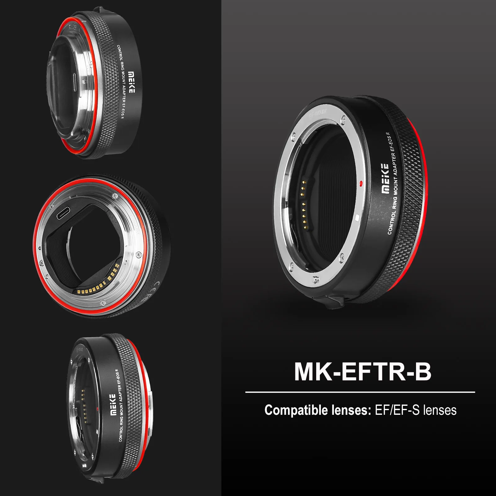 Meike MK-EFTR-B Customized Control Ring Adapter for EF/EF-S Lens to EOS-R Cameras