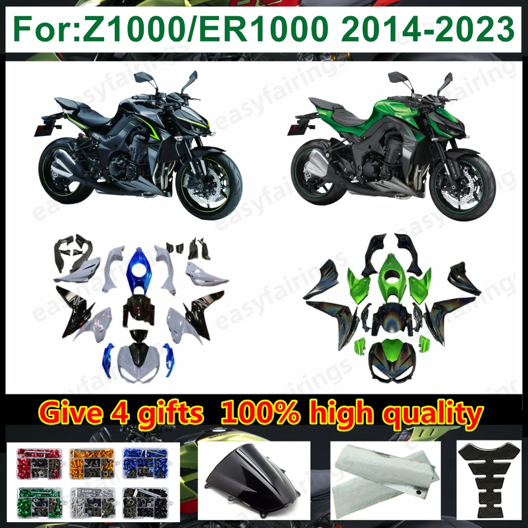 Injection ABS Motorcycle Full Fairing Kit Bodywork Set For Z1000 2014-2019 Pre‑Drilled Complete Aftermarket Body Panels Fairings