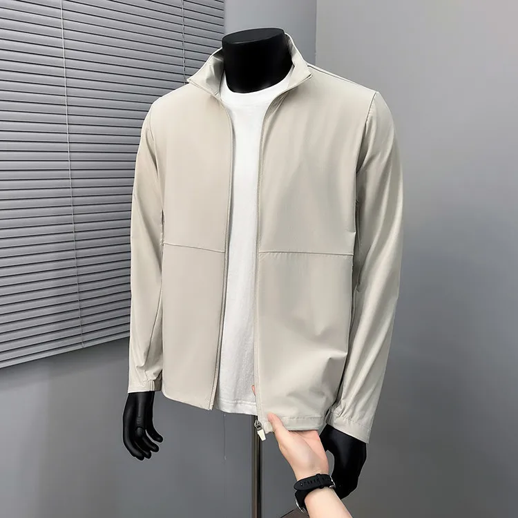 

Quick-drying highly Elastic Sunscreen Men Summer Fast Dry Sun Protection Coat Long Sleeve Thin Breathable Zipper Tops