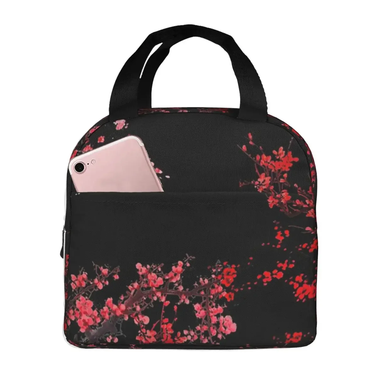 Plum Sakura Cherry Blossom Insulated Lunch Bag for Kids School Cooler Thermal Food Box Tote Portable Lunch Boxes Container