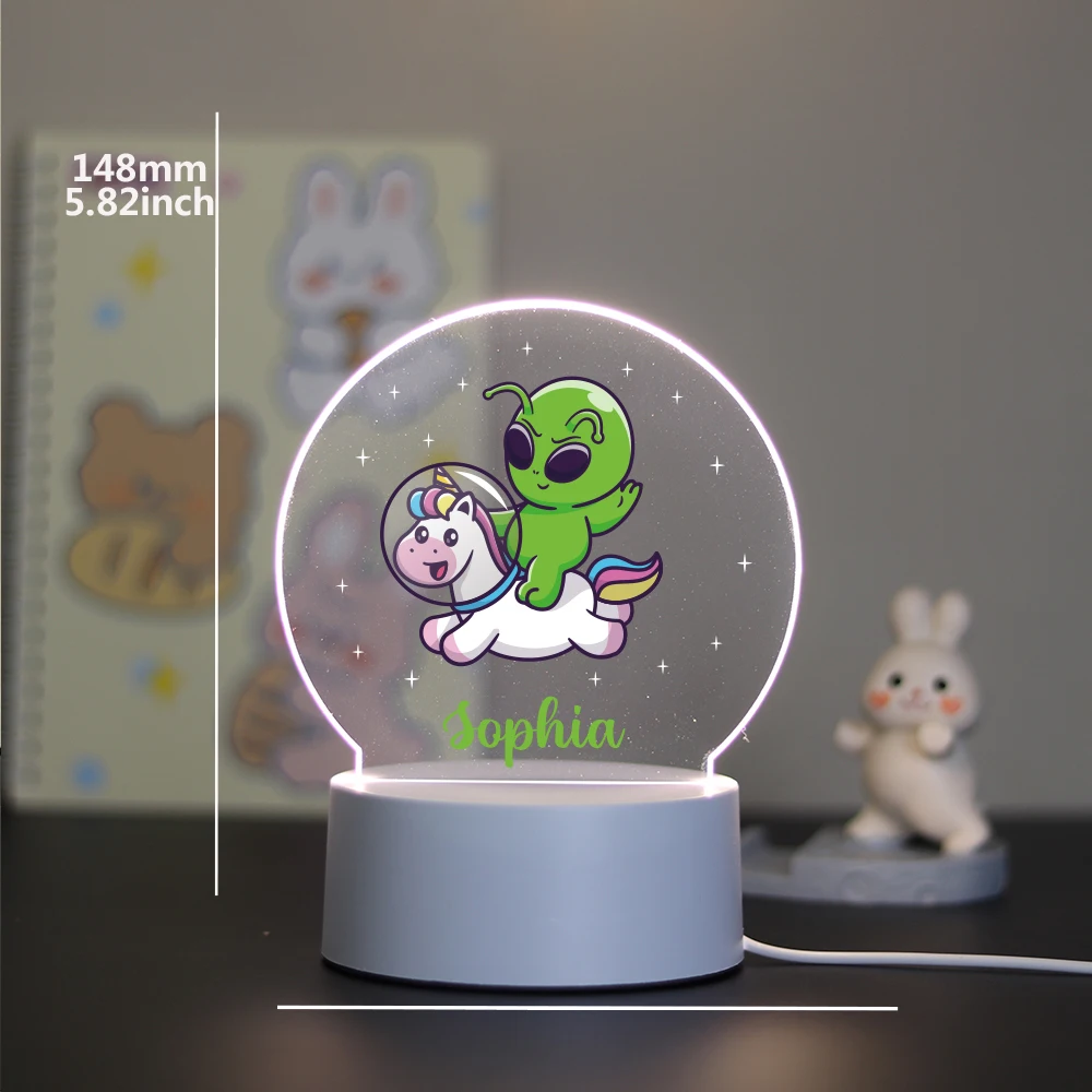 1 glowing night light alien Customized name and image 3D color changing gift Sending my best friend and girlfriend