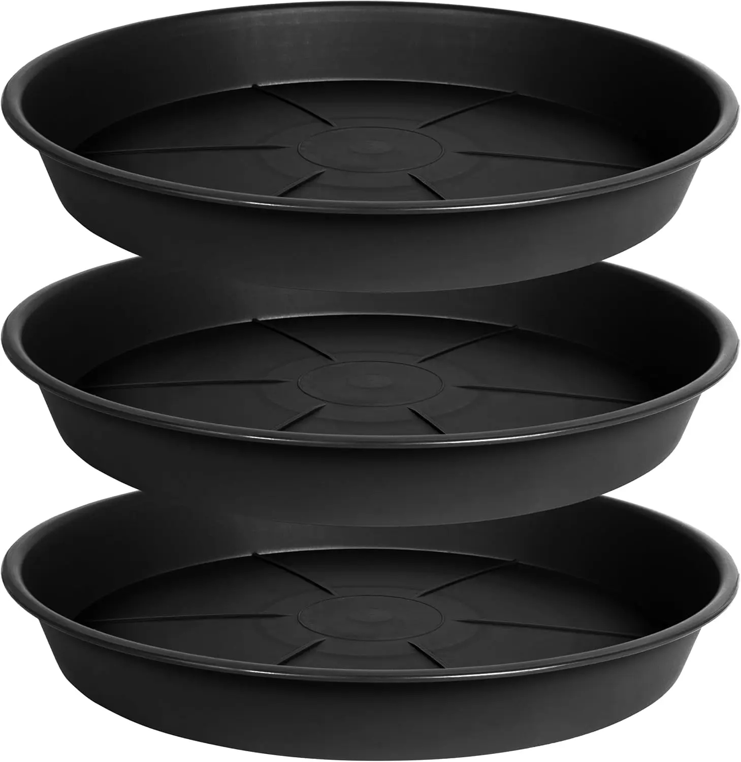 

3 Pack of Plant Saucer 25 26 inch, 4.2" Depth, Large Heavy Duty Plastic Saucers 24" 26" Round, Plant Drip Trays for Indoors Outd