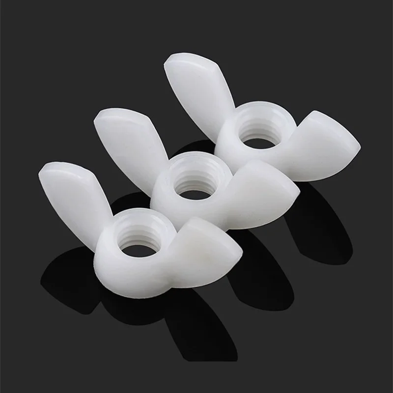 6 écrous Papillons à Oreilles M6 En Nylon 6.6 – Forme Américaine, Solides