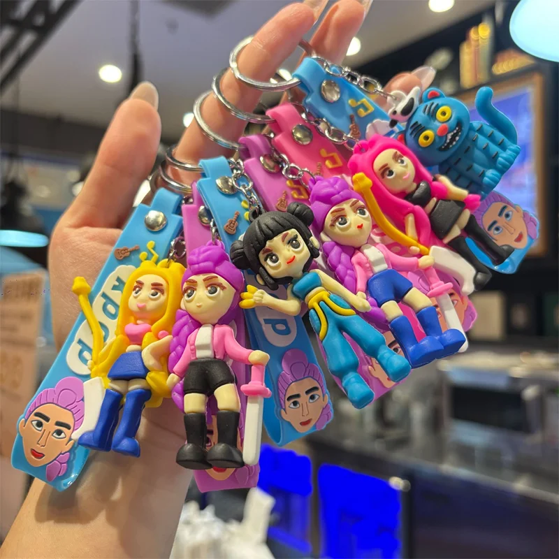 Kpop Demon Hunters Ciondolo borsa Portachiavi per bambini Ragazza Rumi Mira Zoey Portachiavi Portachiavi anime Portachiavi per cartoni animati Regalo di compleanno per ragazzo divertente