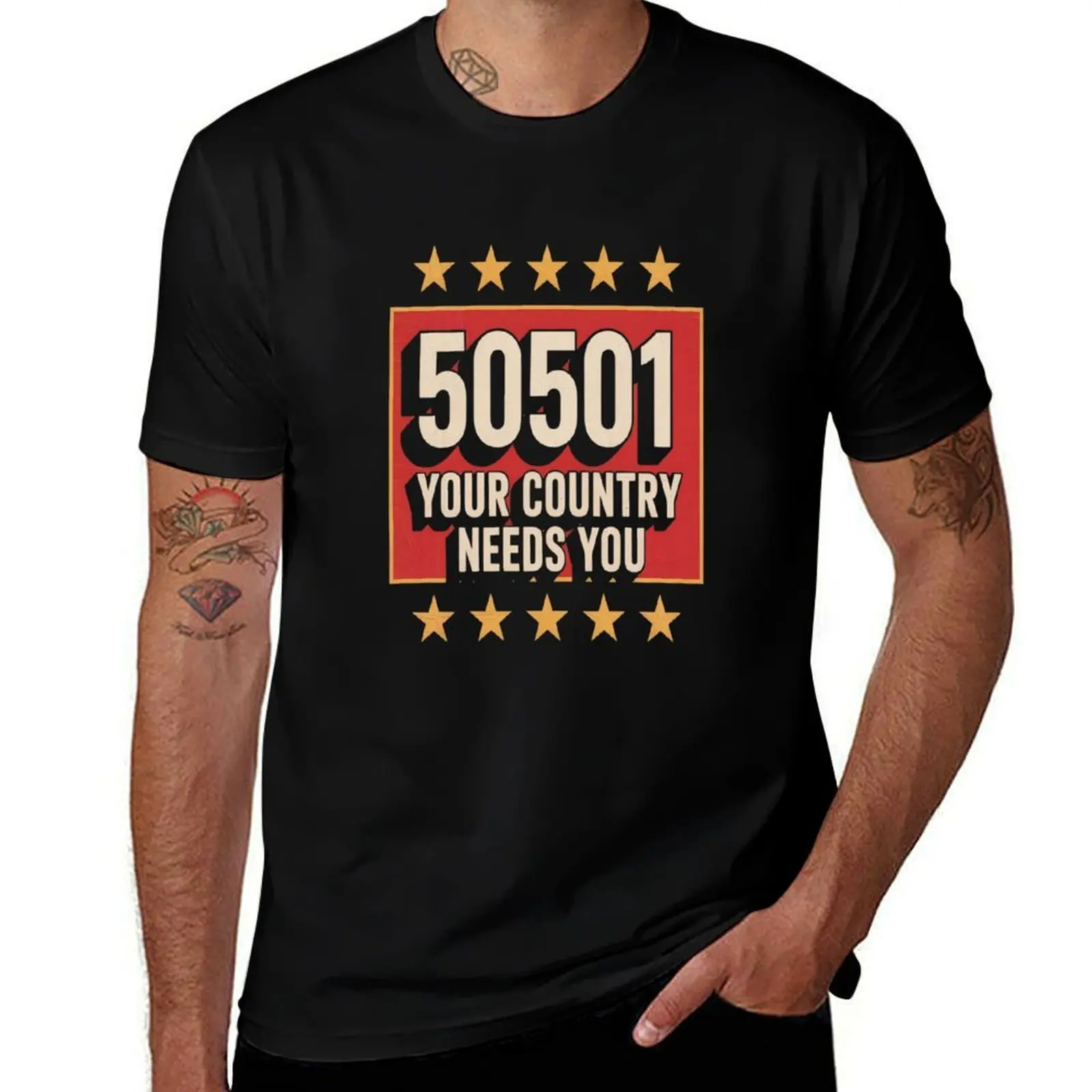 

50501 Vintage Your Country Needs You T-Shirt topping Funny t-shirts tops cotton t shirt men