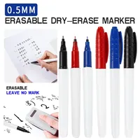 6pcs Color Erasable Whiteboard Pen Extremely Fine Tip 0.5mm Dry Erasing Pen Office Teaching Examination Art Marker Pen
