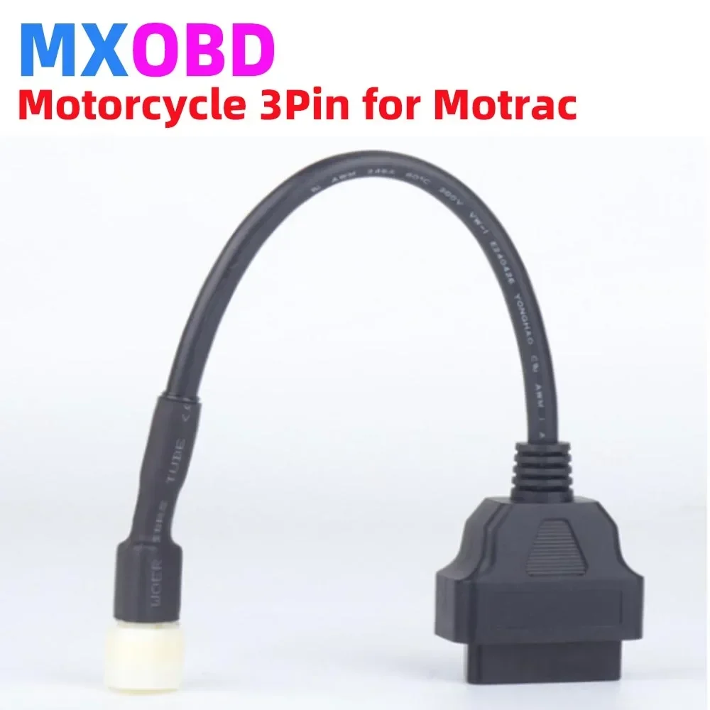 For Motrac 3Pin to 16 Pin OBD Motorcycle Cable obdii Plug Cable Diagnostic Cable 3 Pin to OBD2 16 pin Adapter 1Pcs